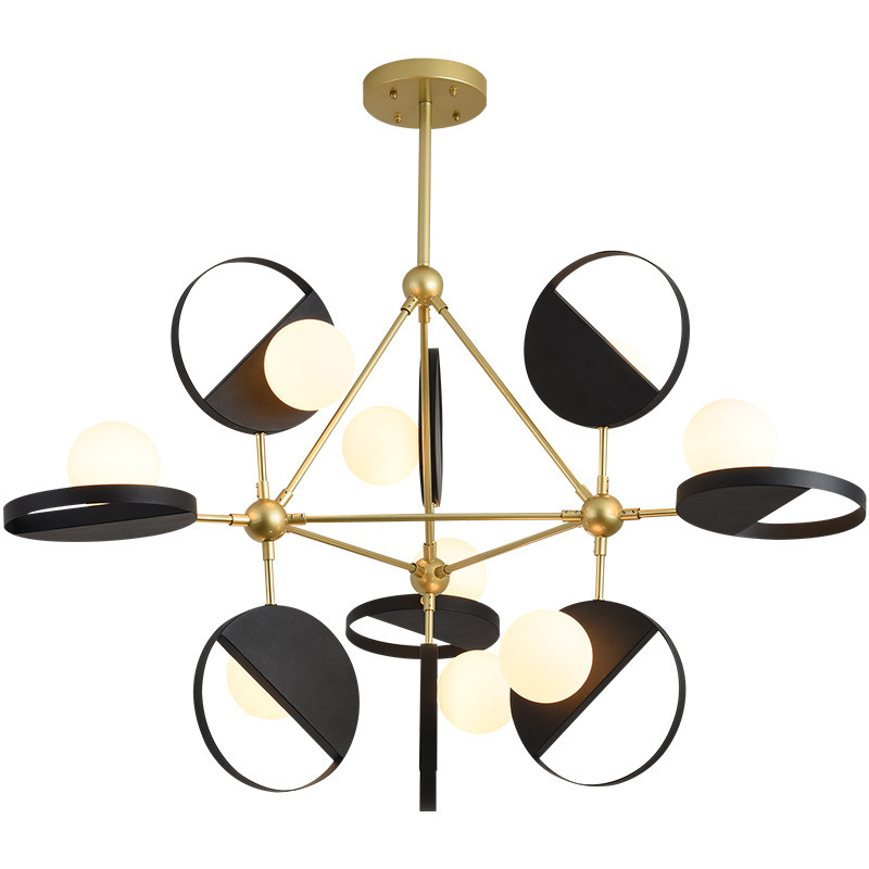 Люстра Travis Chandelier Золотой Черный Белый Люстра Travis Chandelier Золотой Черный Белый в Твери | Loft Concept