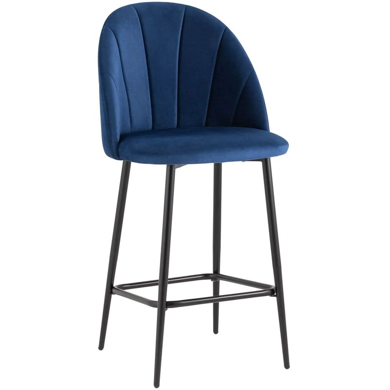Барный Стул Balsari S Chair Синий Велюр Синий Черный Барный Стул Balsari S Chair Синий Велюр Синий Черный в Твери | Loft Concept