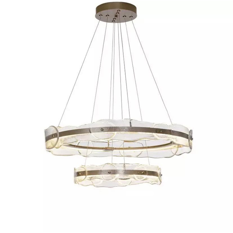 Люстра golden 2 RING horizontal chandelier Прозрачный Латунь Люстра golden 2 RING horizontal chandelier Прозрачный Латунь в Твери | Loft Concept