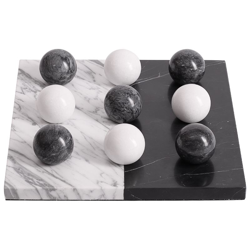 Аксессуар для интерьера Marble Board and Balls Черный Мрамор Nero Белый Мрамор Bianco Белый Аксессуар для интерьера Marble Board and Balls Черный Мрамор Nero Белый Мрамор Bianco Белый в Твери | Loft Concept