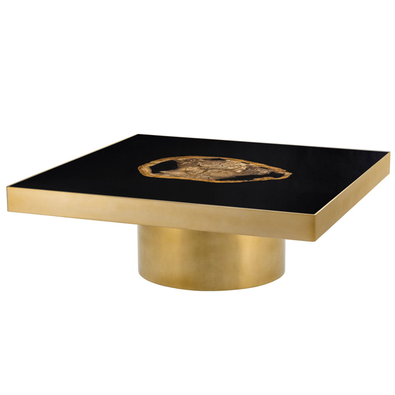 Кофейный стол Eichholtz Coffee Table Villirs матовое золото Черный Коричневый Кофейный стол Eichholtz Coffee Table Villirs матовое золото Черный Коричневый в Твери | Loft Concept