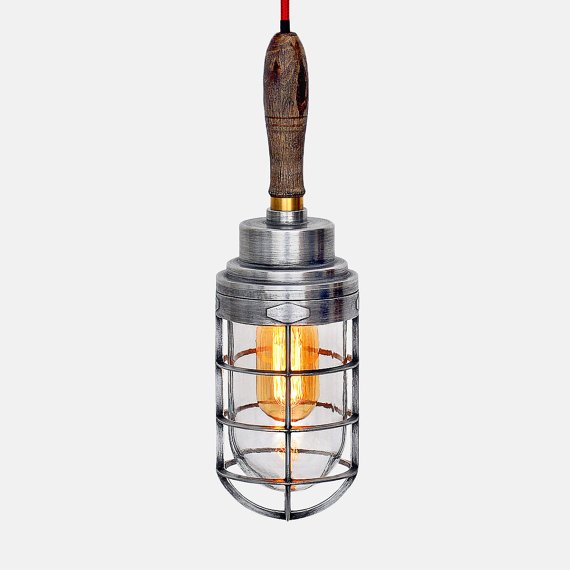 Ручной светильник Steampunk Cage Glass Edison Hanging Lamp Ручной светильник Steampunk Cage Glass Edison Hanging Lamp в Твери | Loft Concept