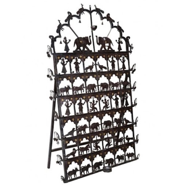 Большой подсвечник Large Indian Candlestick Винтажный черный Латунь Большой подсвечник Large Indian Candlestick Винтажный черный Латунь в Твери | Loft Concept