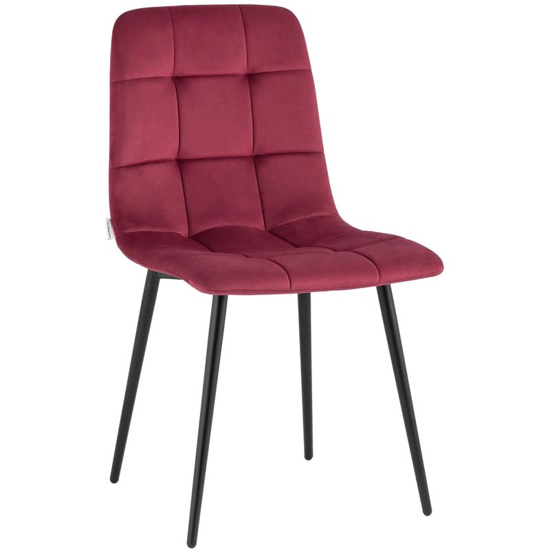 Стул NANCY Chair Малиновый Велюр Малиновый (Crimson) Черный Стул NANCY Chair Малиновый Велюр Малиновый (Crimson) Черный в Твери | Loft Concept