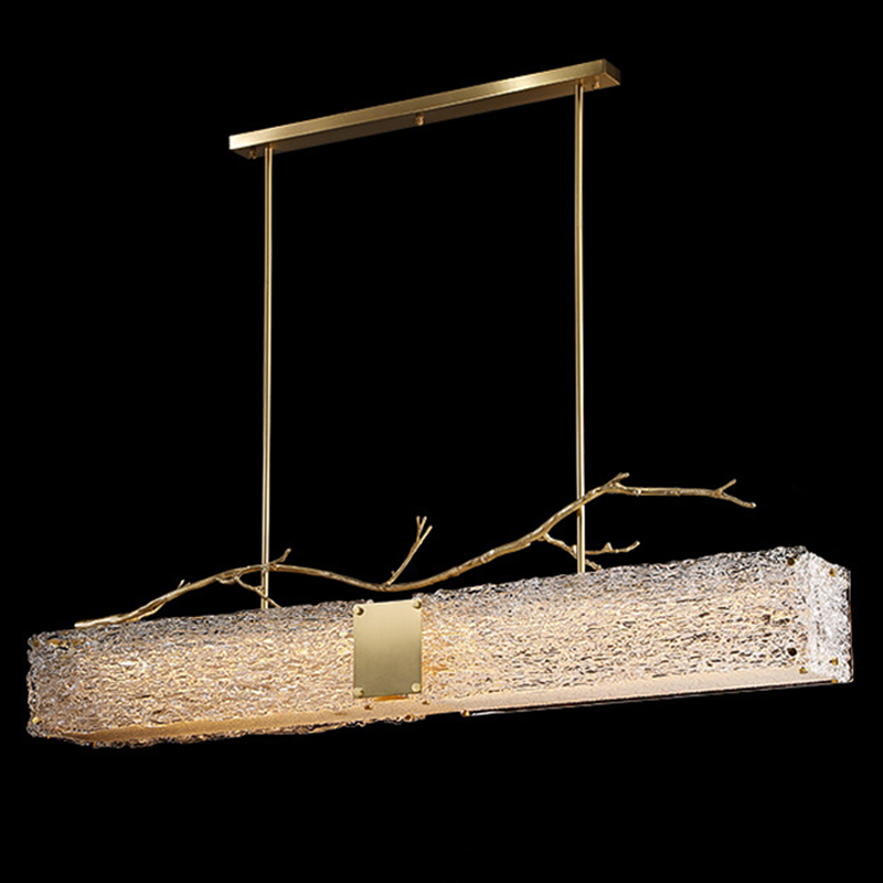 Линейная люстра Golden Branch Glass Chandelier Золотой Прозрачное Стекло Линейная люстра Golden Branch Glass Chandelier Золотой Прозрачное Стекло в Твери | Loft Concept