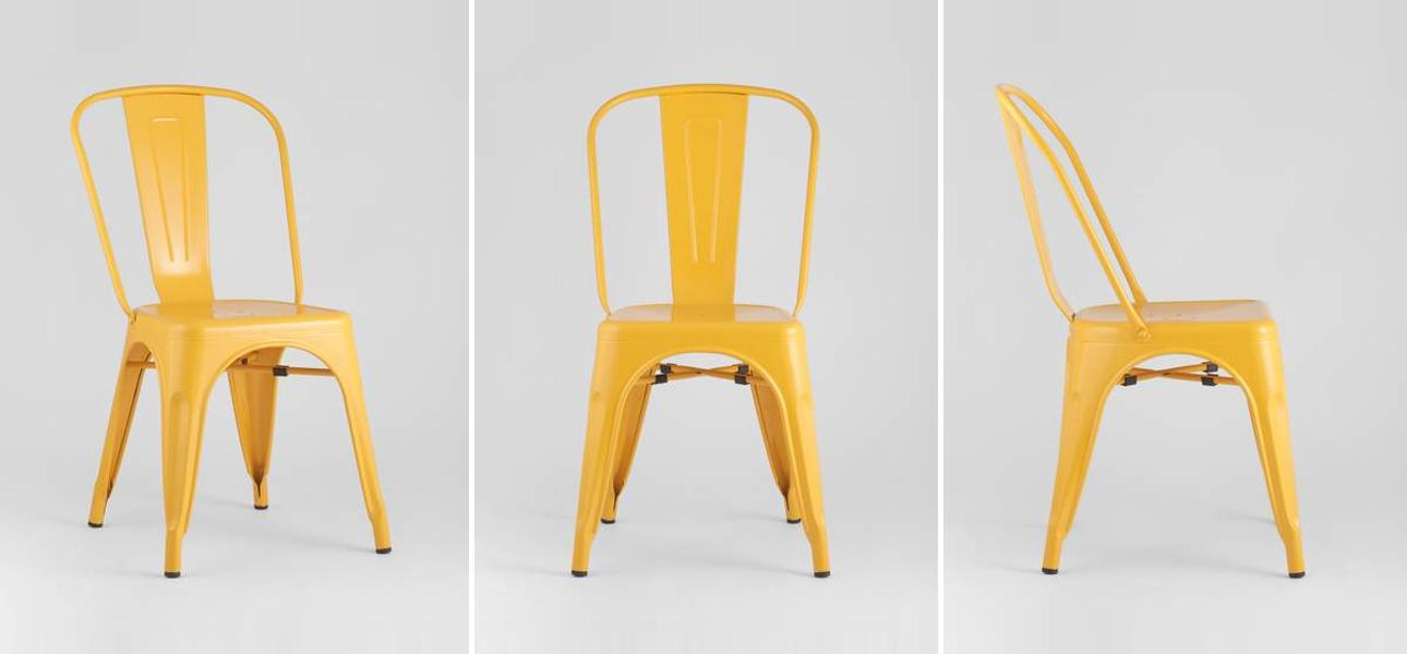 Стул TOLIX Желтый Металл - фото
