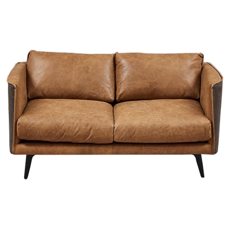Диван Caramel Leather Sofa Карамель Бежево-серый Черный в Твери | Loft Concept 