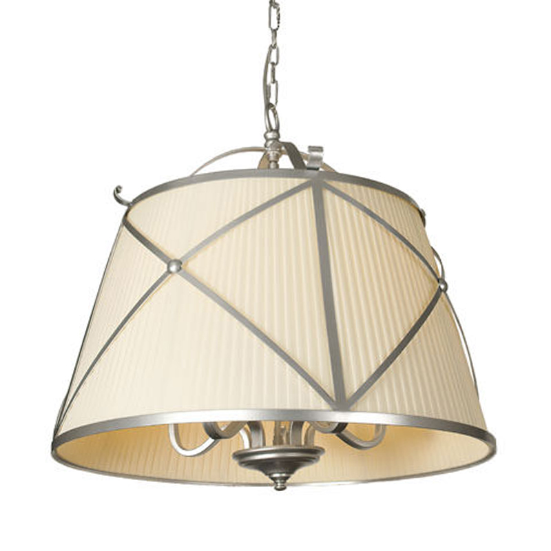 Люстра абажур Provence Lampshade Light Silver Chandelier Серебряный Бежевый в Твери | Loft Concept 