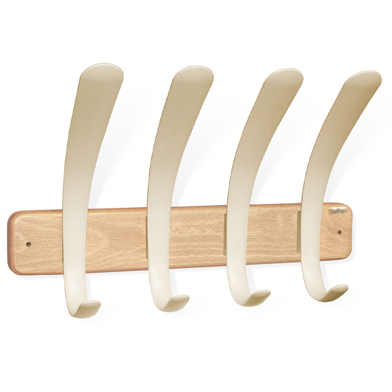 Вешалка настенная с 4-мя бежевыми крючками из пластика Curves Hangers Древесина Бежевый в Твери | Loft Concept 
