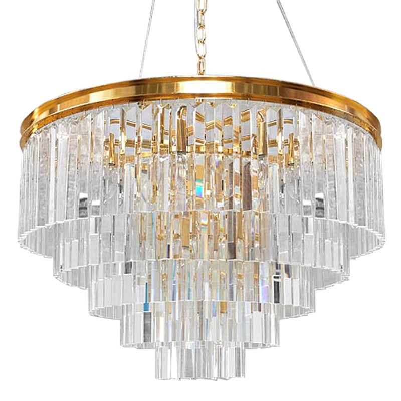 Люстра RH Odeon Chandelier Five Gold 80 Прозрачное Стекло Золотой в Твери | Loft Concept 
