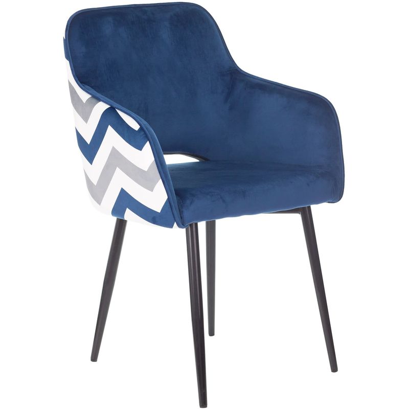 Стул SHARRON Chair Сапфировый Зигзаг Синий Белый Черный в Твери | Loft Concept 