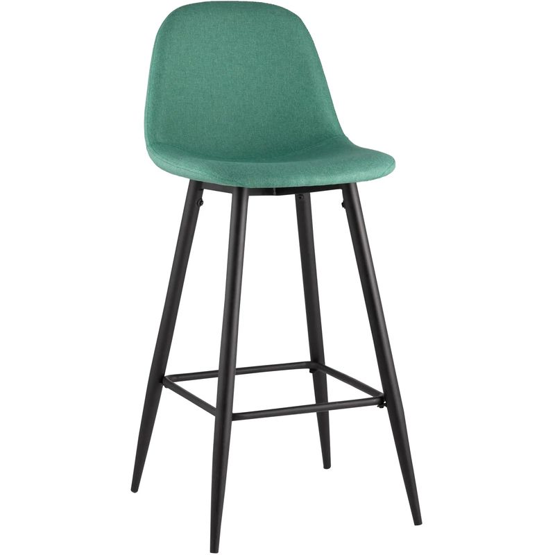 Барный Стул Archie Chair Зеленая Рогожка Зеленый Черный Барный Стул Archie Chair Зеленая Рогожка Зеленый Черный в Твери | Loft Concept