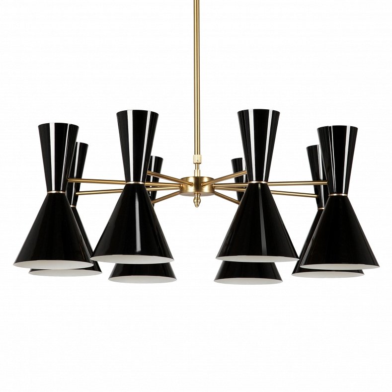 Люстра CAIRO Chandelier 8 Arm black Черный Латунь Люстра CAIRO Chandelier 8 Arm black Черный Латунь в Твери | Loft Concept