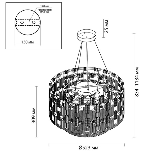 Люстра Ribbed Elements Pendant Round 52 Люстра Ribbed Elements Pendant Round 52 в Твери