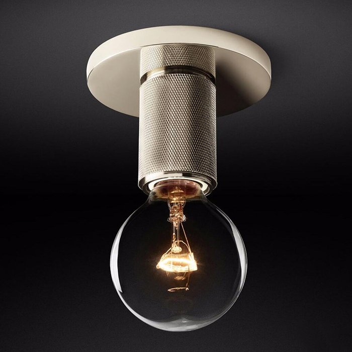 Потолочный светильник RH Utilitaire Socket Flushmount Silver Никель Потолочный светильник RH Utilitaire Socket Flushmount Silver Никель в Твери | Loft Concept