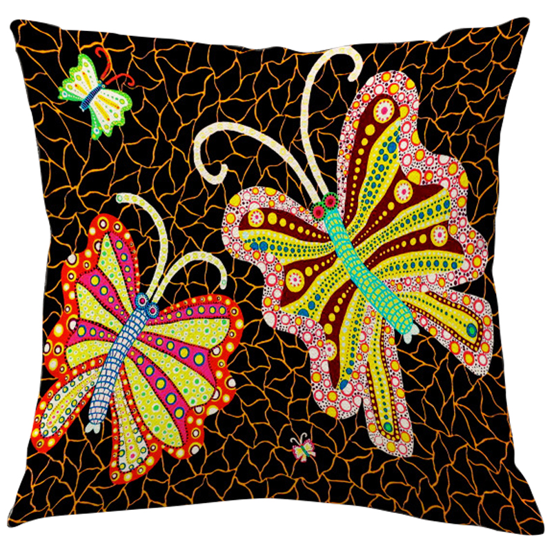 Декоративная подушка Yayoi Kusama Butterflies Мульти Декоративная подушка Yayoi Kusama Butterflies Мульти в Твери | Loft Concept