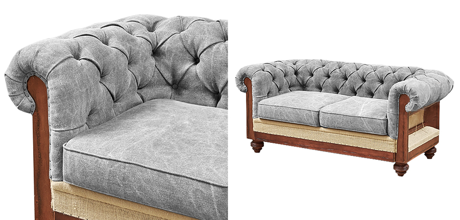 Диван Deconstructed Chesterfield Sofa double Gray Диван Deconstructed Chesterfield Sofa double Gray - Loft-Concept в Твери