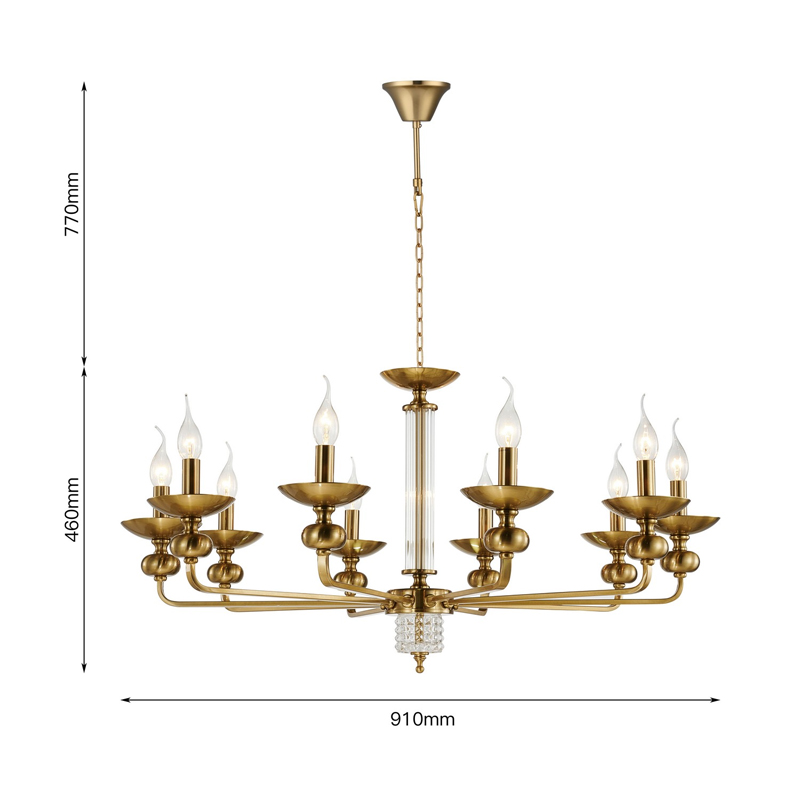 Люстра бронзового цвета со стеклянным декором Candelabrum D91 см Люстра бронзового цвета со стеклянным декором Candelabrum D91 см в Твери