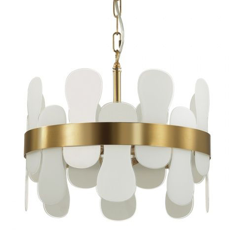Люстра Eve Chandelier фигурное стекло диаметр 40 см Золотой Белое матовое стекло Люстра Eve Chandelier фигурное стекло диаметр 40 см Золотой Белое матовое стекло в Твери | Loft Concept
