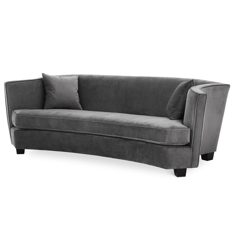 Диван Eichholtz Sofa Jiulietta Grey 3 Серый Черный Диван Eichholtz Sofa Jiulietta Grey 3 Серый Черный в Твери | Loft Concept
