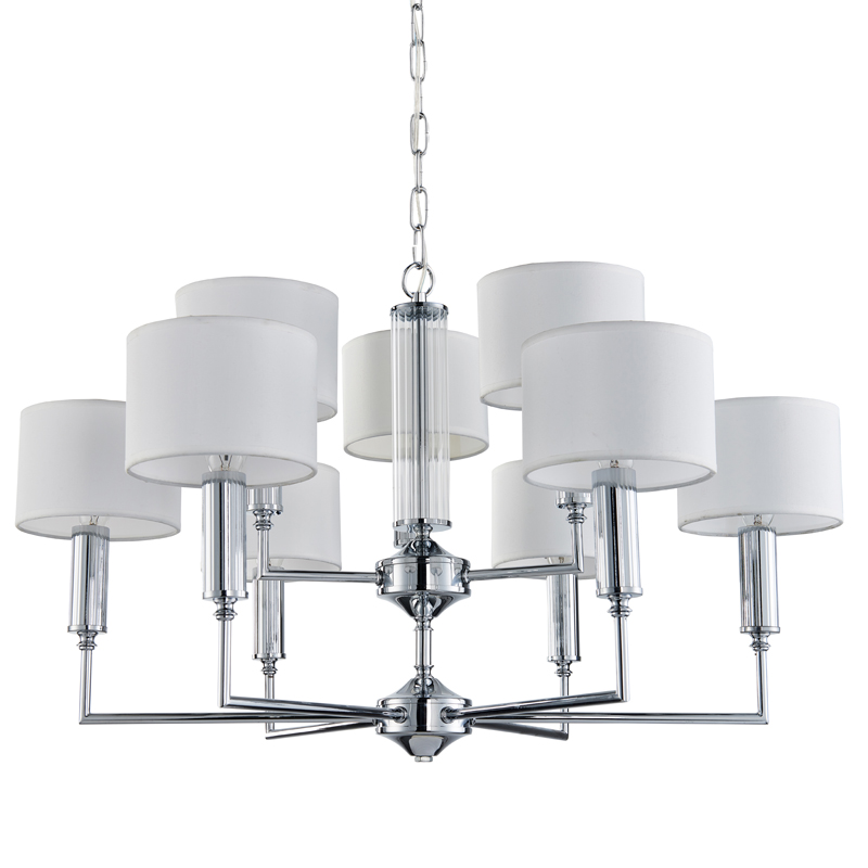 Люстра Laurent Chandelier white 71 Хром Белый Прозрачный Люстра Laurent Chandelier white 71 Хром Белый Прозрачный в Твери | Loft Concept