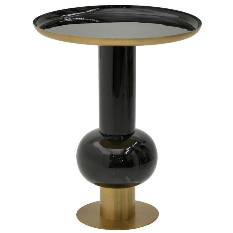 Круглый металлический приставной стол Calem Side Table Gold Black Золотой Черный Круглый металлический приставной стол Calem Side Table Gold Black Золотой Черный в Твери | Loft Concept