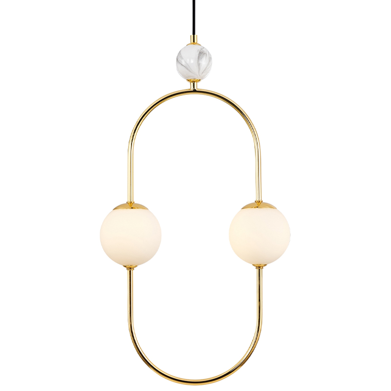 Подвесной светильник White Marble Decor 2 Лампы Белый Золотой Черный Белый Мрамор Bianco Подвесной светильник White Marble Decor 2 Лампы Белый Золотой Черный Белый Мрамор Bianco в Твери | Loft Concept