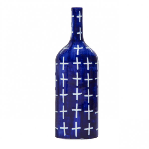 Ваза blue & white ornament Blue Bottle Синий Белый Ваза blue & white ornament Blue Bottle Синий Белый в Твери | Loft Concept
