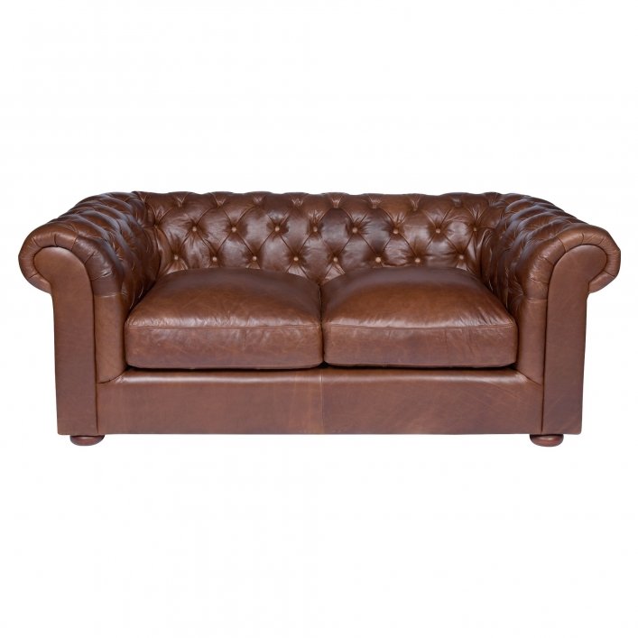 Диван Chesterfield 2 seats Коричневый Черный в Твери | Loft Concept 