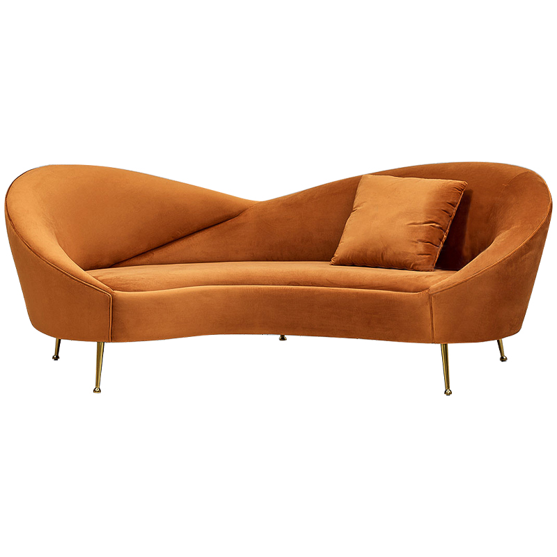 Диван Prudence Orange Sofa Оранжевый Золотой Диван Prudence Orange Sofa Оранжевый Золотой в Твери | Loft Concept