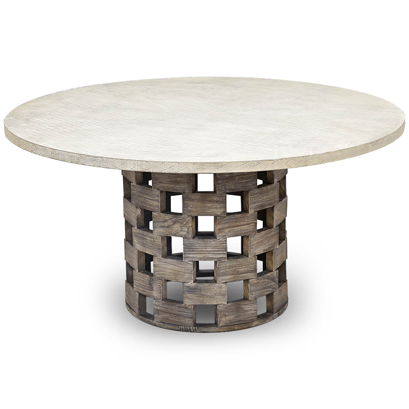 Обеденный стол Wicker Bricks Table Коричневый винтаж Молочный Обеденный стол Wicker Bricks Table Коричневый винтаж Молочный в Твери | Loft Concept