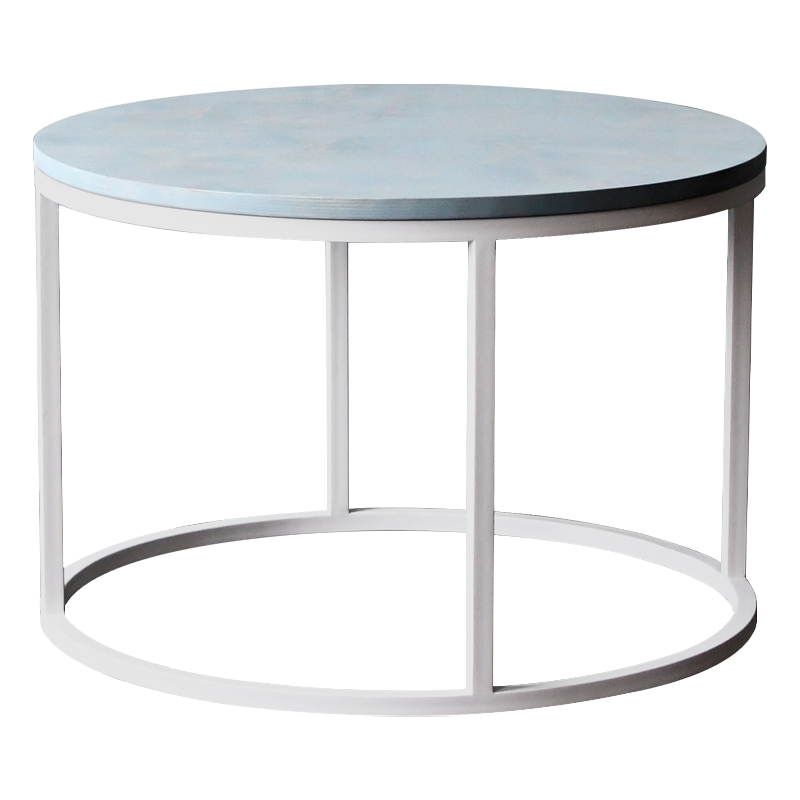 Кофейный стол Joyner Industrial Metal Rust Coffee Table Светло-голубой Белый Кофейный стол Joyner Industrial Metal Rust Coffee Table Светло-голубой Белый в Твери | Loft Concept
