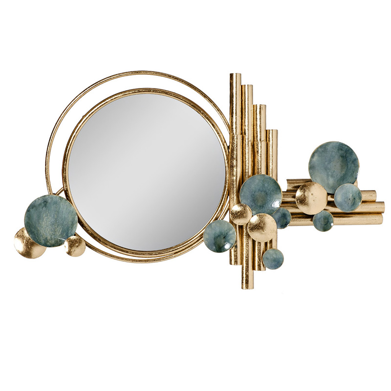Зеркало-панно Evie Mirror Золотой Бирюзовый Зеркало-панно Evie Mirror Золотой Бирюзовый в Твери | Loft Concept