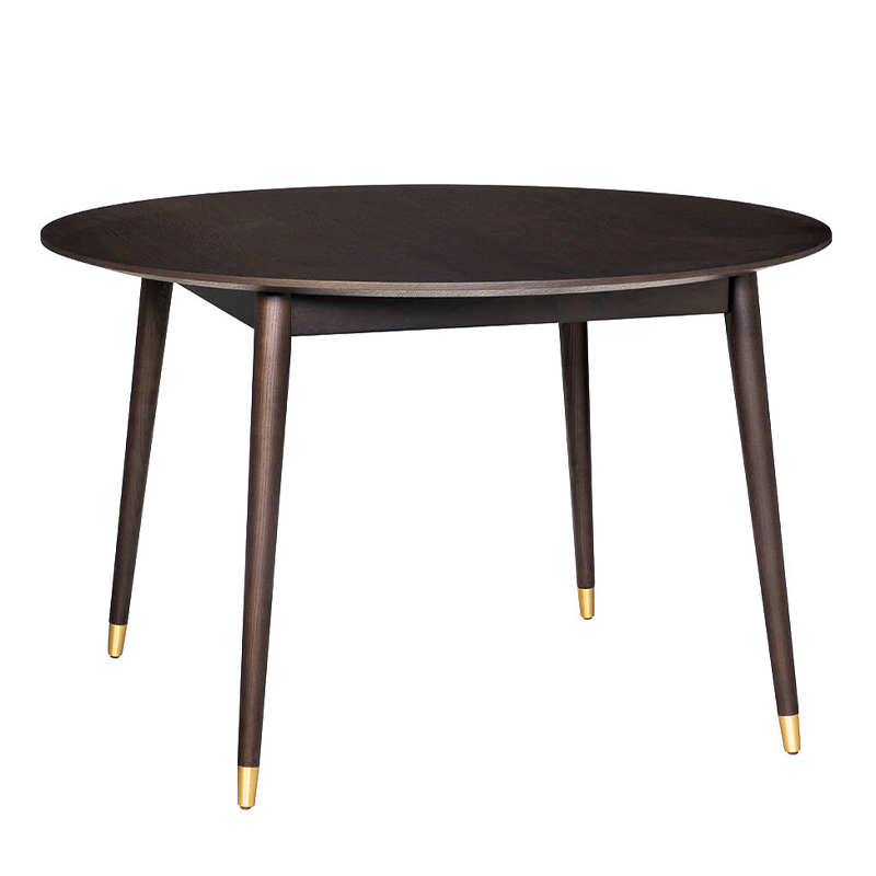 Обеденный стол Mateo Round Dinner Table Коричневый Золотой Обеденный стол Mateo Round Dinner Table Коричневый Золотой в Твери | Loft Concept