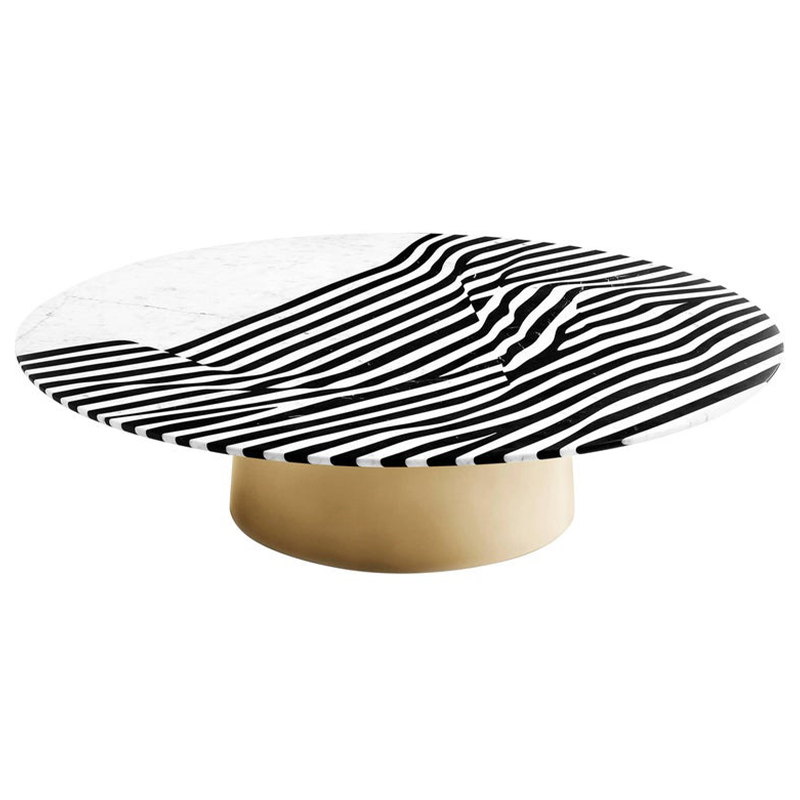 Кофейный стол Stein Marble Coffee Table Черно-белый Латунь Кофейный стол Stein Marble Coffee Table Черно-белый Латунь в Твери | Loft Concept