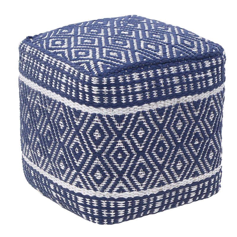 Пуф Rhombuses Kelim Ornament Pouf Синий Белый Пуф Rhombuses Kelim Ornament Pouf Синий Белый в Твери | Loft Concept