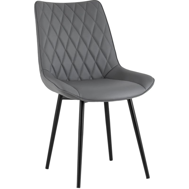Стул Seoul S Chair Серая Экокожа Серый Черный Стул Seoul S Chair Серая Экокожа Серый Черный в Твери | Loft Concept