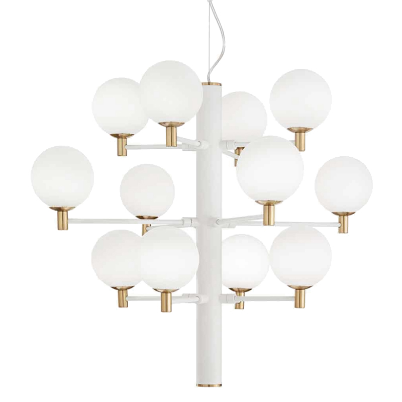Люстра Italian Globe Abstraction Light White 12 Белый Золотой Люстра Italian Globe Abstraction Light White 12 Белый Золотой в Твери | Loft Concept