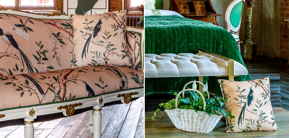 Декоративная подушка Beige and Green Chinoiserie 1 Декоративная подушка Beige and Green Chinoiserie 1 - Loft-Concept в Твери