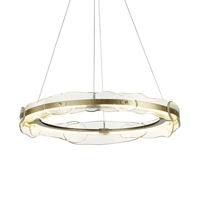 Люстра Ring horizontal glass chandelier Прозрачный Латунь Люстра Ring horizontal glass chandelier Прозрачный Латунь в Твери | Loft Concept