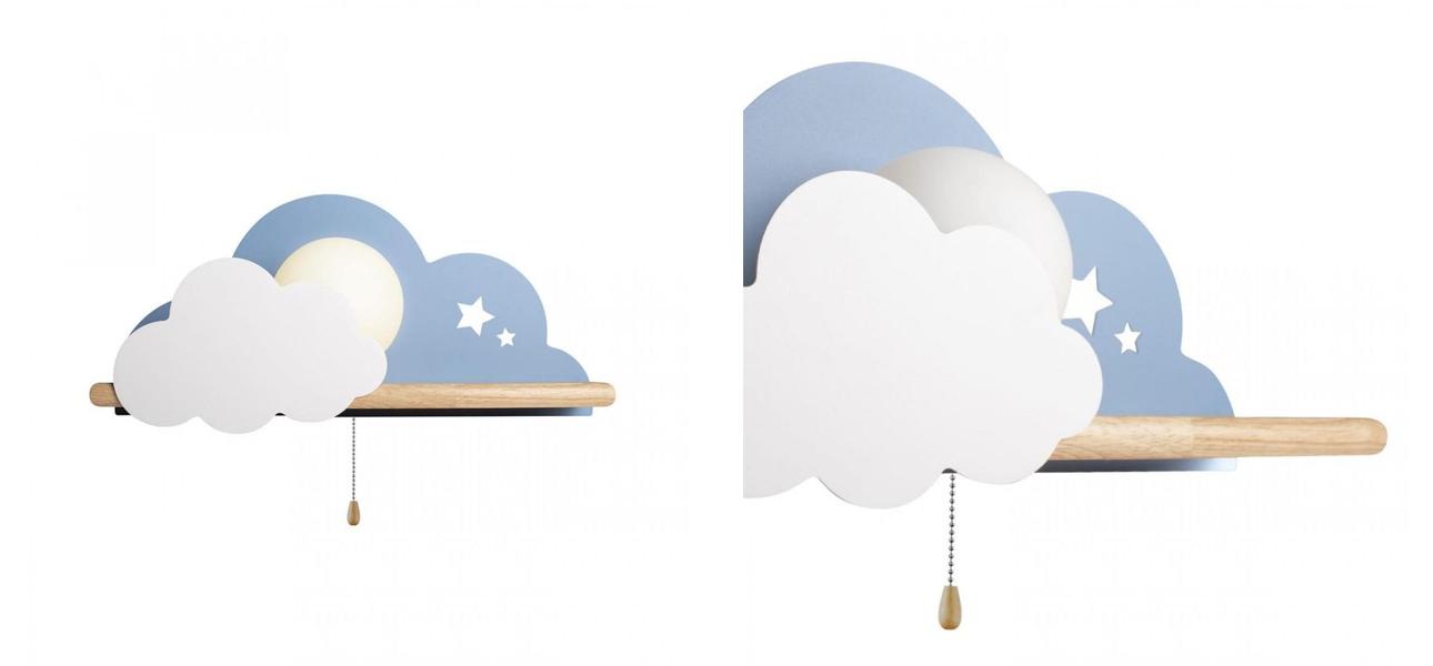 Бра с полкой голубое Облако Wall Lamp Blue Cloud - фото