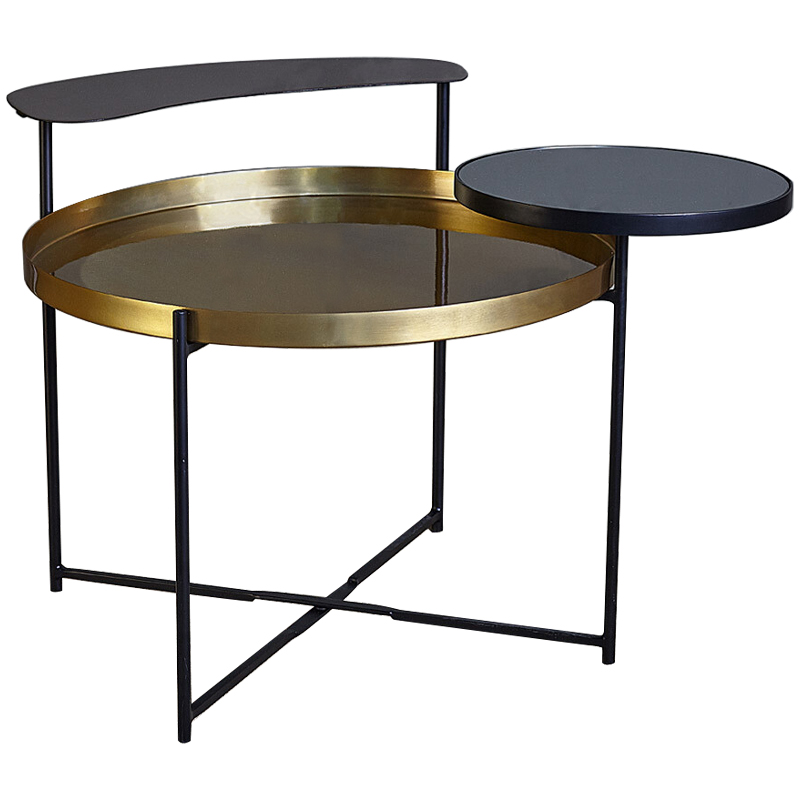 Кофейный стол Rena Round Coffee Table Латунь Черный Кофейный стол Rena Round Coffee Table Латунь Черный в Твери | Loft Concept
