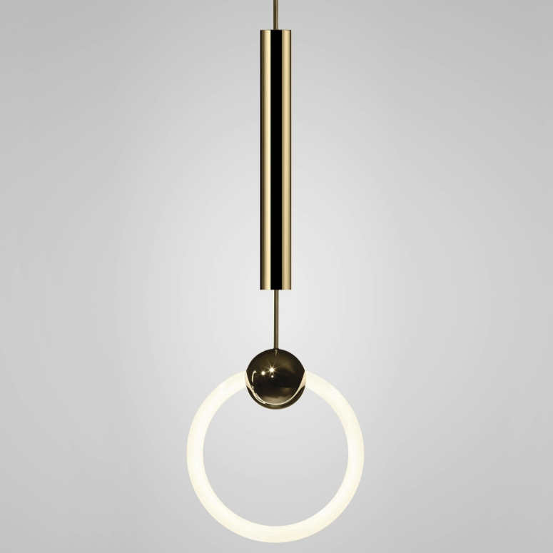 Подвесной светильник lee broom RING LIGHT Глянцевое золото Белый в Твери | Loft Concept 