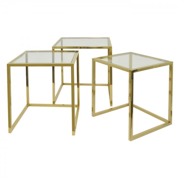 Набор из 3-х столов Goldika Table Глянцевое золото Набор из 3-х столов Goldika Table Глянцевое золото в Твери | Loft Concept