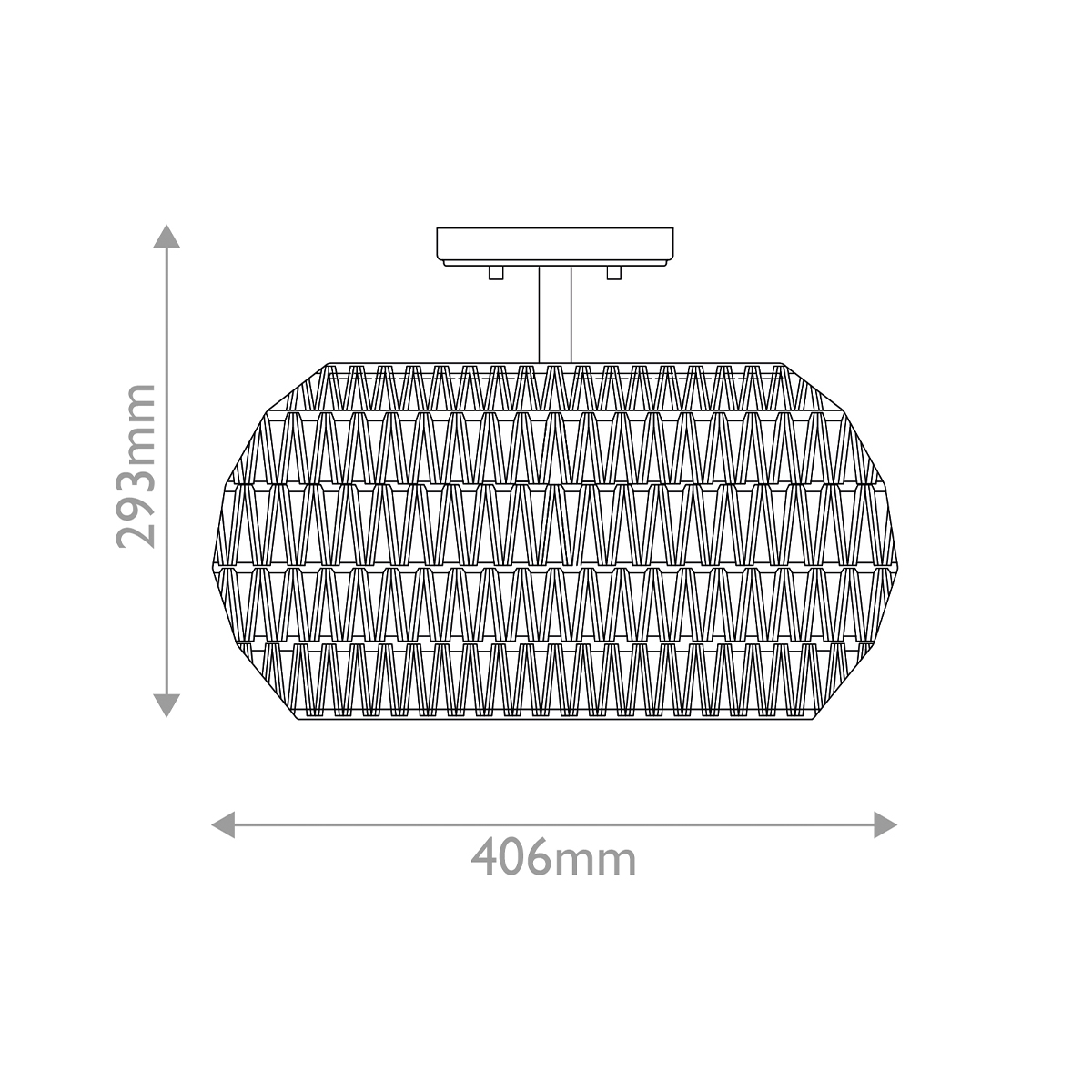 Потолочный светильник с плафоном из плетеного джута и черным каркасом Quoizel в Твери