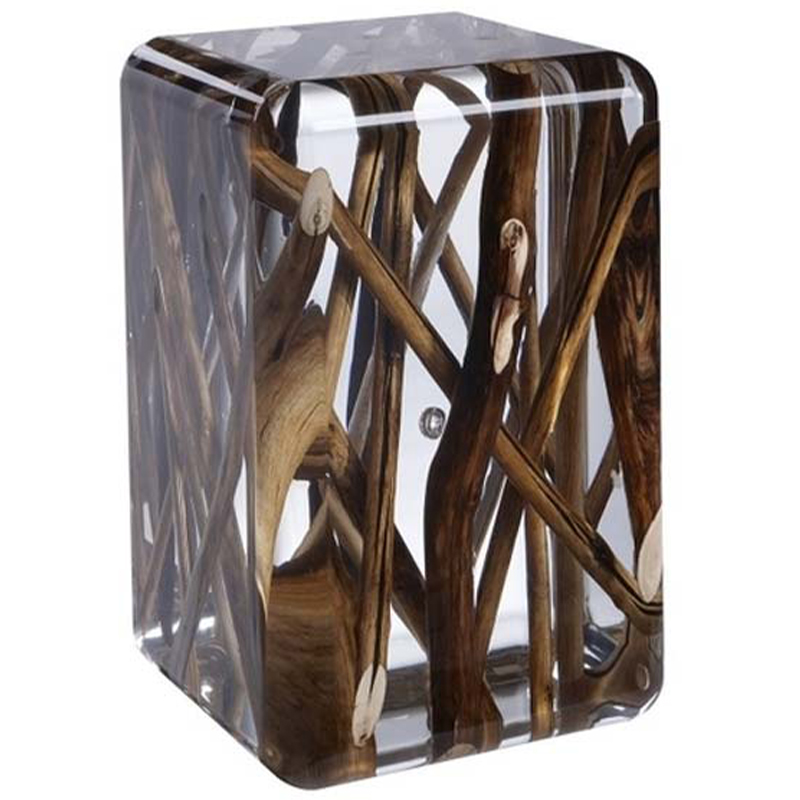 Дизайнерский приставной стол Bout de canape ICE KISIMI Side Table Прозрачный Коричневый Дизайнерский приставной стол Bout de canape ICE KISIMI Side Table Прозрачный Коричневый в Твери | Loft Concept