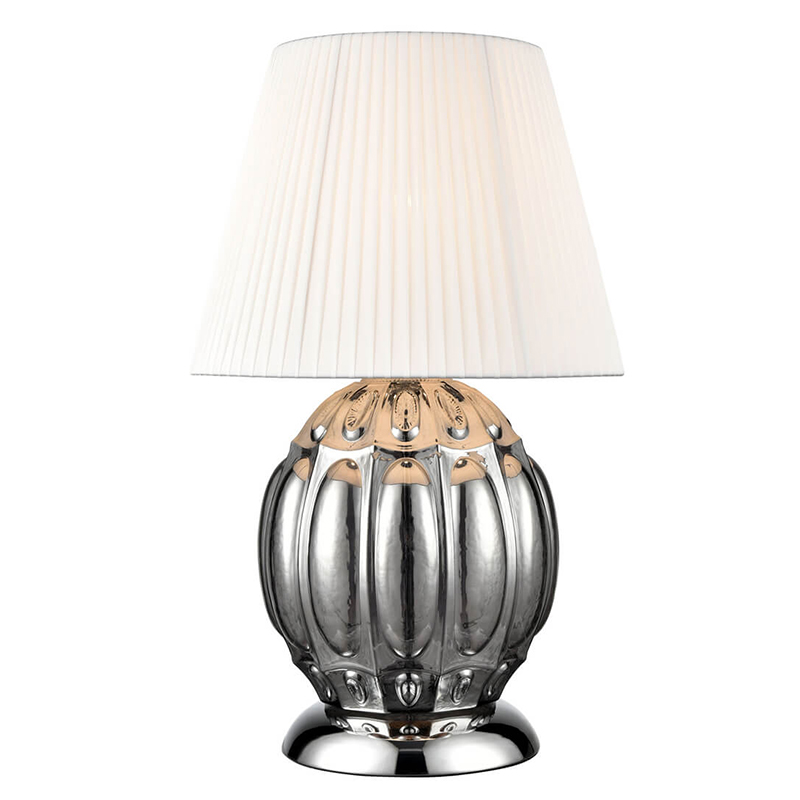 Настольная лампа ХРОМ Hailey Chrome Table Lamp Прозрачное Стекло Белый Темный хром Настольная лампа ХРОМ Hailey Chrome Table Lamp Прозрачное Стекло Белый Темный хром в Твери | Loft Concept