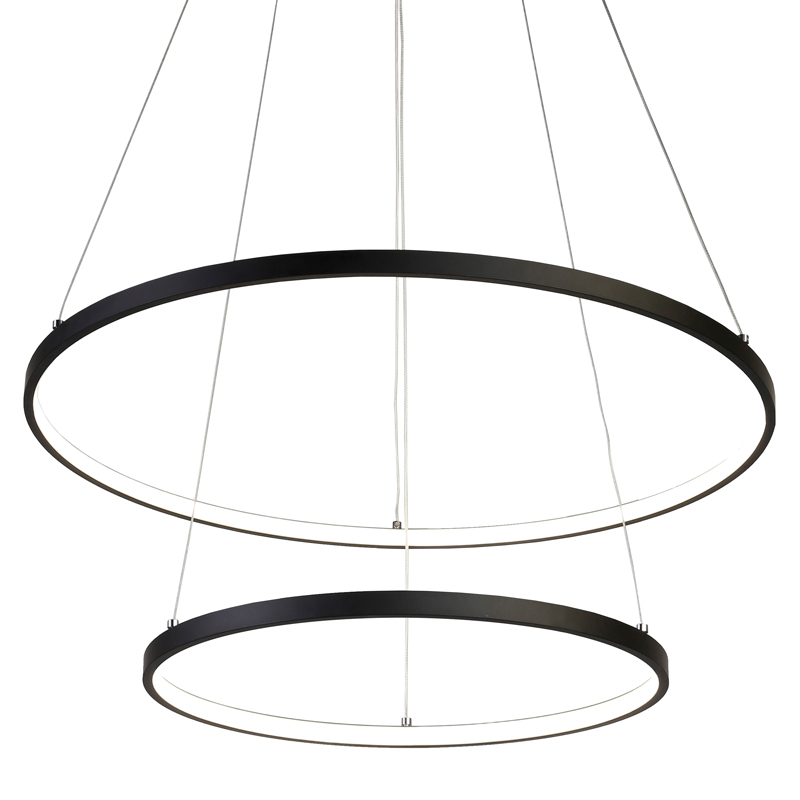 Люстра Ring Horizontal Double black 60+40 Черный Люстра Ring Horizontal Double black 60+40 Черный в Твери | Loft Concept