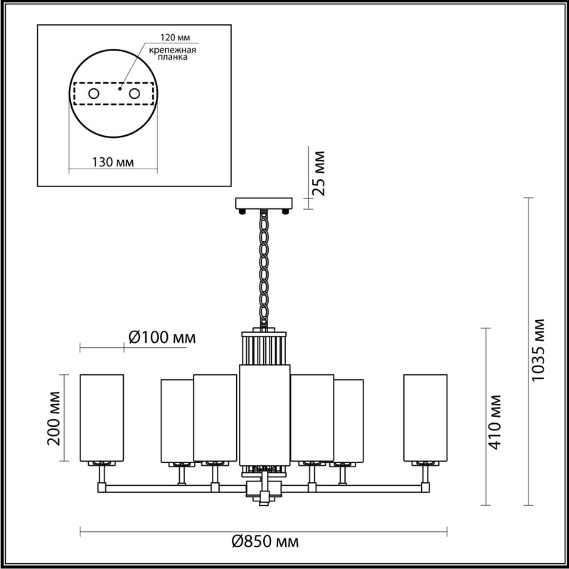 Люстра Pillars на 10 ламп в Твери