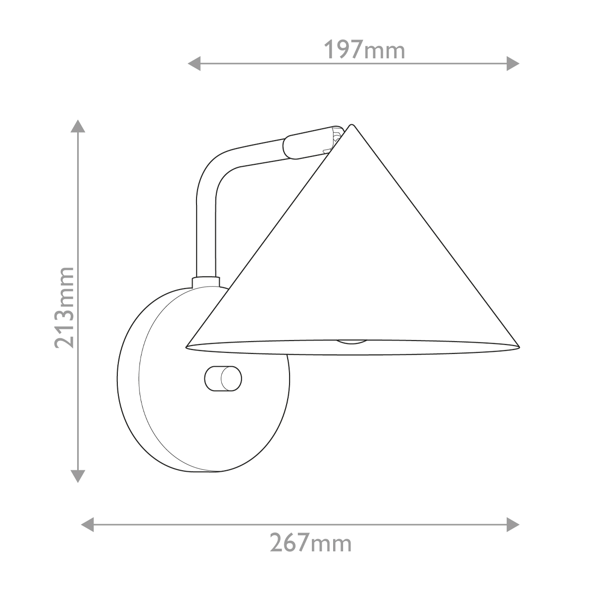 Бра с широким конусным плафоном с золотистой внутренней стороной Alora Mood в Твери